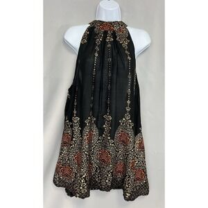 Vintage Lapogee Woman's Top Blouse High Neck Sleeveless Sz‎ 1X Multicolor